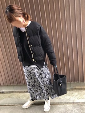 「zucca」｜「アイテム（ダウンジャケット/コート）」を使った、uaさん（レディース・153cm）の冬コーディネート
