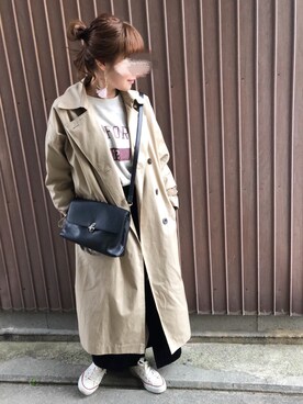 「URBAN RESEARCH Sonny Label（アーバンリサーチサニーレーベル）のアイテム（トレンチコート）」を使った、uaさん（レディース・153cm）の春コーディネート