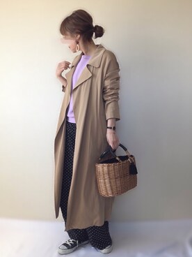 「NOLLEY'S」｜「アイテム（トレンチコート）」を使った、uaさん（レディース・153cm）の春コーディネート
