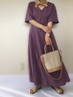 「クリアサンダル」｜「アイテム（財布/小物）」を使った、uaさん（レディース・153cm）の春コーディネート