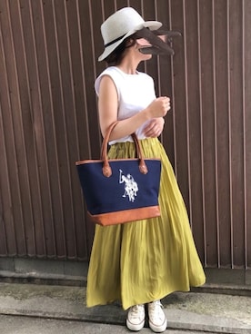 「KBF+」｜「アイテム（帽子）」を使った、uaさん（レディース・153cm）の夏コーディネート