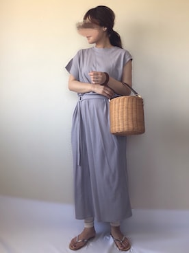 「レギンスコーデ」｜「アイテム（アクセサリー）」を使った、uaさん（レディース・153cm）の夏コーディネート