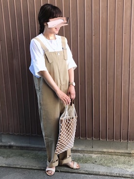 「mercibeaucoup,（メルシーボークー）のアイテム（シャツ/ブラウス）」を使った、uaさん（レディース・153cm）の夏コーディネート