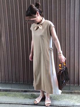 「クリアサンダル」｜「アイテム（財布/小物）」を使った、uaさん（レディース・153cm）の夏コーディネート