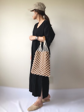 「La-gemme」｜「アイテム（帽子）」を使った、uaさん（レディース・153cm）の夏コーディネート