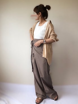 「アイテム（サンダル）」を使った、uaさん（レディース・153cm）の夏コーディネート