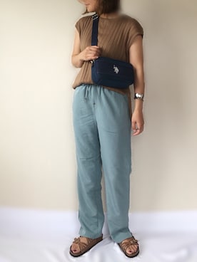 「petitcro」｜「アイテム（サンダル）」を使った、uaさん（レディース・153cm）の夏コーディネート