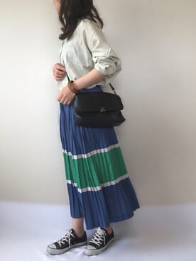 「FRAMeWORK（フレームワーク）のアイテム（バングル/リストバンド）」を使った、uaさん（レディース・153cm）の夏コーディネート