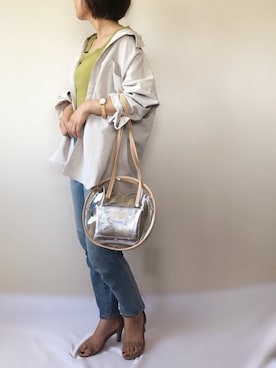 「ビッグシャツ」｜「アイテム（腕時計）」を使った、uaさん（レディース・153cm）の秋コーディネート