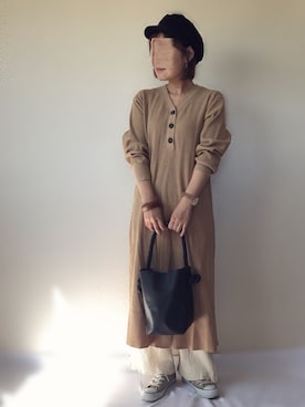 「Furbo design（フルボデザイン）のアイテム」を使った、uaさん（レディース・153cm）の秋コーディネート