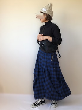 「POLICE（ポリス）の【POLICE】 ポリス JOURNEY ダブルファスナーショルダーバッグ　PLC306（ショルダーバッグ）」を使った、uaさん（レディース・153cm）の秋コーディネート