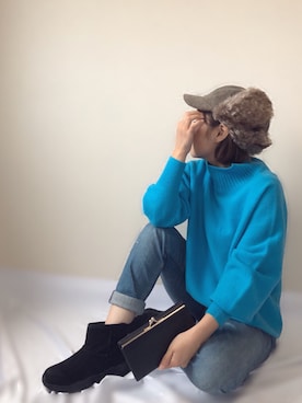 「ムートンブーツ」｜「アイテム（財布/小物）」を使った、uaさん（レディース・153cm）の秋コーディネート
