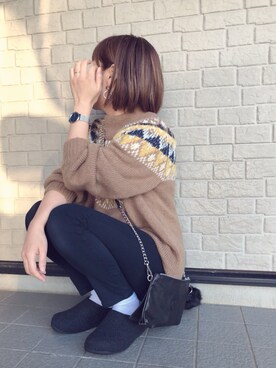 「リップスター」｜「アイテム（その他シューズ）」を使った、uaさん（レディース・153cm）の秋コーディネート