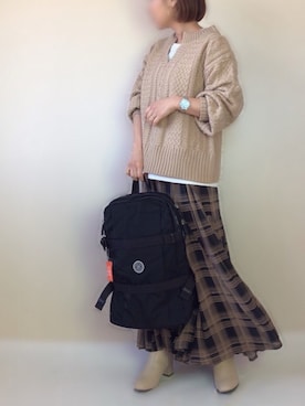 「アントマリーズ」｜「アイテム（アナログ腕時計）」を使った、uaさん（レディース・153cm）の冬コーディネート