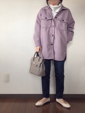 「サニーレーベル」｜「アイテム（カバーオール）」を使った、uaさん（レディース・153cm）の冬コーディネート
