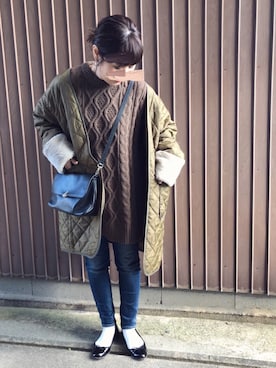 「アントマリーズ」｜「アイテム（その他アウター）」を使った、uaさん（レディース・153cm）の冬コーディネート