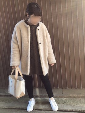 「アントマリーズ」｜「アイテム（その他アウター）」を使った、uaさん（レディース・153cm）の冬コーディネート