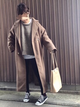「アントマリーズ」｜「アイテム（チェスターコート）」を使った、uaさん（レディース・153cm）の冬コーディネート