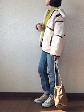 「アントマリーズ」｜「アイテム（スウェット）」を使った、uaさん（レディース・153cm）の冬コーディネート