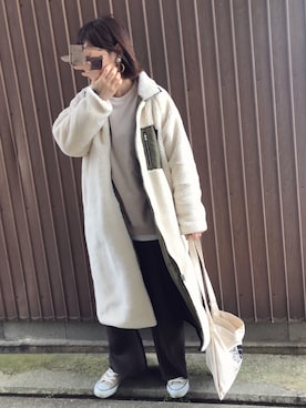 「アントマリーズ」｜「アイテム（スウェット）」を使った、uaさん（レディース・153cm）の冬コーディネート