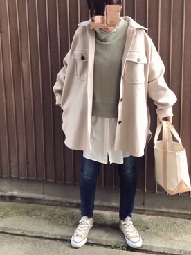 「アントマリーズ」｜「アイテム（カバーオール）」を使った、uaさん（レディース・153cm）の冬コーディネート