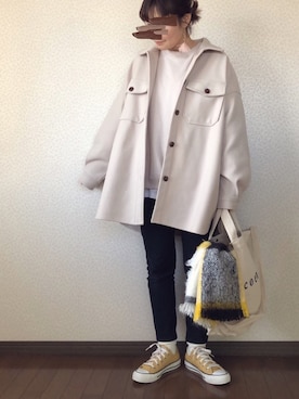 「アントマリーズ」｜「アイテム（カバーオール）」を使った、uaさん（レディース・153cm）の冬コーディネート