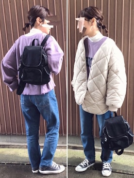 「CONVERSE（コンバース）のconverse（コンバース） ALL STAR OX（オールスターOX）（スニーカー）」を使った、uaさん（レディース・153cm）の冬コーディネート