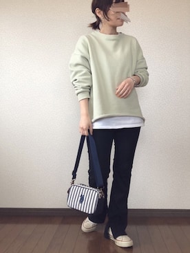 「CONVERSE（コンバース）のconverse（コンバース） ALL STAR OX（オールスターOX）（スニーカー）」を使った、uaさん（レディース・153cm）の冬コーディネート