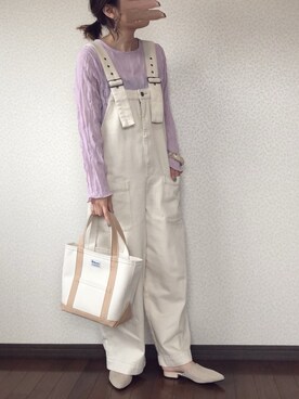 「アントマリーズ」｜「アイテム（オールインワン・サロペット）」を使った、uaさん（レディース・153cm）の春コーディネート