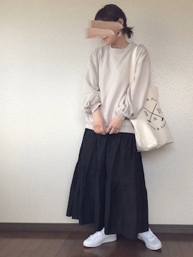 「ロゴトート」｜「アイテム（トレンチコート）」を使った、uaさん（レディース・153cm）の春コーディネート