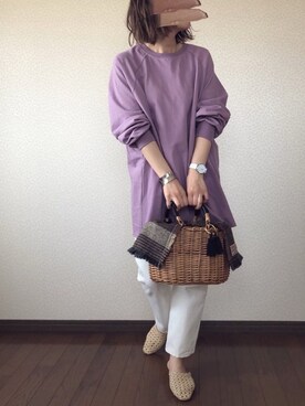 「petitcro（プティクロ）のpetitcro  ワイドバングル PCKB1901001（バングル/リストバンド）」を使った、uaさん（レディース・153cm）の春コーディネート