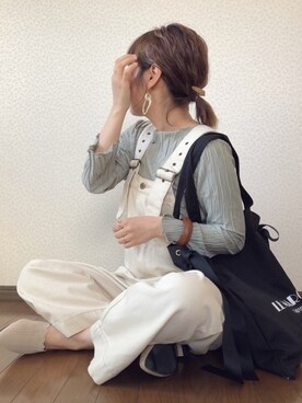 「アントマリーズ」｜「アイテム（オールインワン・サロペット）」を使った、uaさん（レディース・153cm）の春コーディネート