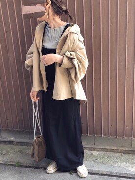 「GeeRA」｜「アイテム（マウンテンパーカー）」を使った、uaさん（レディース・153cm）の春コーディネート