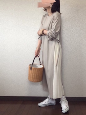 「リップスター」｜「アイテム（アクセサリー）」を使った、uaさん（レディース・153cm）の春コーディネート