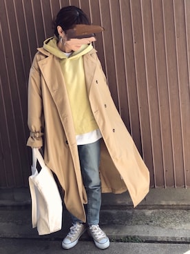 「サニーレーベル」｜「アイテム（トレンチコート）」を使った、uaさん（レディース・153cm）の春コーディネート