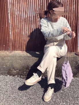 「CONVERSE（コンバース）のconverse（コンバース） ALL STAR OX（オールスターOX）（スニーカー）」を使った、uaさん（レディース・153cm）の春コーディネート