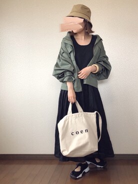「reca（レカ）のアイテム（ミリタリージャケット）」を使った、uaさん（レディース・153cm）の春コーディネート