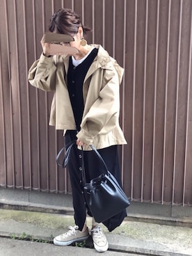 「GeeRA」｜「アイテム（マウンテンパーカー）」を使った、uaさん（レディース・153cm）の春コーディネート
