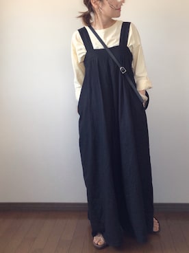 「sakishimatokyo」｜「アイテム（サロペット/オーバーオール）」を使った、uaさん（レディース・153cm）の春コーディネート
