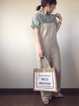 「アンブルネージュ」｜「アイテム（サロペット/オーバーオール）」を使った、uaさん（レディース・153cm）の春コーディネート