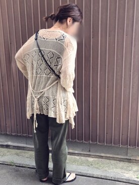 「アイテム（ビーチサンダル）」を使った、uaさん（レディース・153cm）の夏コーディネート