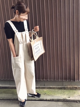 「アンブルネージュ」｜「アイテム（サロペット/オーバーオール）」を使った、uaさん（レディース・153cm）の夏コーディネート