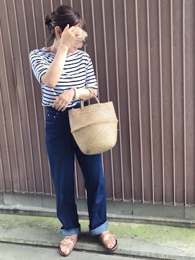 「セントジェームス」｜「アイテム（アクセサリー）」を使った、uaさん（レディース・153cm）の夏コーディネート