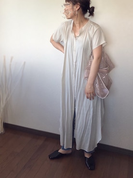 「Nelitne（ネリネ）のアイテム」を使った、uaさん（レディース・153cm）の夏コーディネート