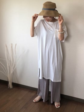 「AmbreNeige」｜「アイテム（チュニック）」を使った、uaさん（レディース・153cm）の夏コーディネート
