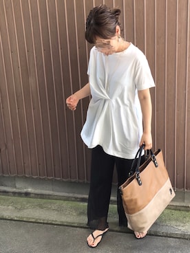 「AmbreNeige」｜「アイテム（ビーチサンダル）」を使った、uaさん（レディース・153cm）の夏コーディネート