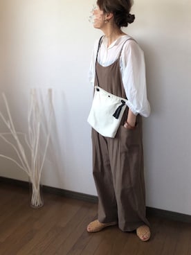 「シェリーアイランド」｜「アイテム（サロペット/オーバーオール）」を使った、uaさん（レディース・153cm）の夏コーディネート