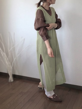 「vanitybeauty（バニティービューティー）のアイテム」を使った、uaさん（レディース・153cm）の秋コーディネート
