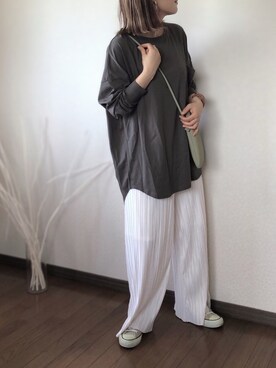 「リップスター」｜「アイテム（アクセサリー）」を使った、uaさん（レディース・153cm）の秋コーディネート