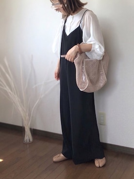 「シェリーアイランド」｜「アイテム（サロペット/オーバーオール）」を使った、uaさん（レディース・153cm）の秋コーディネート